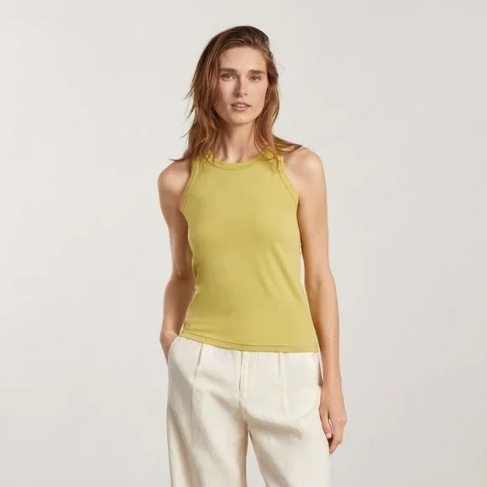 Everlane Leek Green Cotton Cutaway Tank
